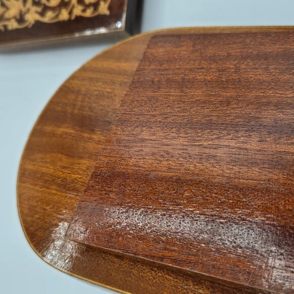 Pair of Vintage Sorrento Marquetry Folding Bookend with Hinges, Inlaid Wood - Picture 14 of 15